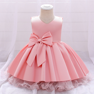 FSMKTZ Abiti Estivi da Principessa con Scollo a V per Bambine, Vestito Rosa con Fiocco, Abbigliamento per Feste per Bambini all'Ingrosso L1989XZ - Product Image 4