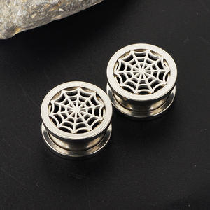 Mix Größe Flesh Tunnel Und Ohr Stecker Chirurgische Stahl Spinne Web Ohrring Bahre <span class=keywords><strong>Gauge</strong></span> Lappen Expander Piercing Schmuck 50pcs - Product Image 5