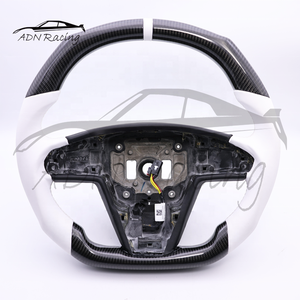 <span class=keywords><strong>Volant</strong></span> à 3 branches en fibre de carbone noire brillante à plateau plat pour Tesla Model S/X/Plaid 2021+ - Product Image 4