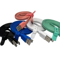 Cable de Carga Micro USB/USB-C Plano y Colorido, Sin Enredos, para Computadora IOS, 3.3FT/1M, Carga Rápida, Cable de Sincronización, Conductor de Cobre Puro