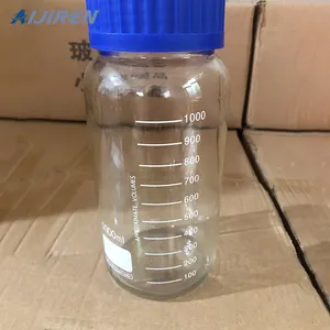 1000ml Glass Bottle Wholesale Lab Wide Mouth Graduated 1000ml Transparent Glass Reagent Bottle With PP GL80 Screw Cap And PP Pouring Ring