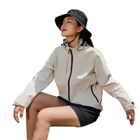 Forro de chaqueta de concha suave, tela de malla, impermeable, ligera, para senderismo, con capucha, chaqueta de primavera con capucha desmontable
