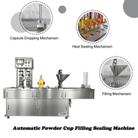 Machine automatique de remplissage et de scellage de gobelets pour poudre de café, type linéaire, scelleuse de capsules en plastique pour poudre, liquide et sauce