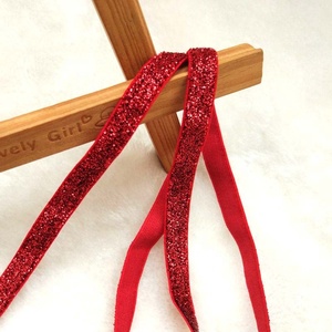 원피스 옷 신발 공장 도매 멀티 컬러 반짝이 리본 탄성 테이프 - Product Image 6