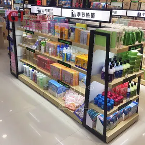 Wholesale Korean Skin Care Shelf Makeup Display Stand Retail Beauty Products Hair Shelves Cosmetics Shelf With Light