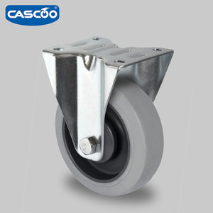 CASCOO Raccord <span class=keywords><strong>de</strong></span> <span class=keywords><strong>plaque</strong></span> <span class=keywords><strong>de</strong></span> roulette TPR gris industriel <span class=keywords><strong>de</strong></span> 5 pouces avec roulement à billes et frein Support OEM pour meubles - Product Image 5