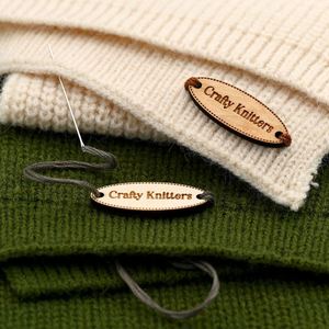 Custom Laser Engraved Ellipse <b>Wooden</b> Tags 15x40mm Waterproof Eco-Friendly Durable for Bags Shoes Clothing Keychain Portable Use - Product Image 4