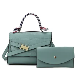 オンラインショッピング中国工場2 in1財布バッグセットブランド女性ショルダーバッグ高品質PUレザーハンドバッグ