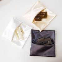 BSCI Nouvelle Arrivée Logo Personnalisé Imprimé Satin Enveloppe Sous-Vêtements Cheveux Perruque Extension Sac De Rangement De Luxe Rabat Cadeau Emballage Pochette En Soie