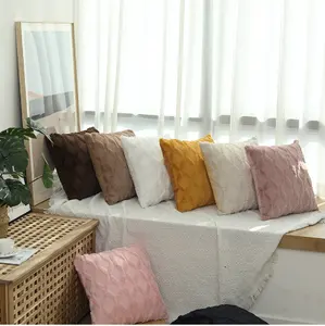 כרית קטיפה סיטונאי ספה בצבע טהור פשוט יצירתי גיאומטרי בלוק יהלום כרית רקומה