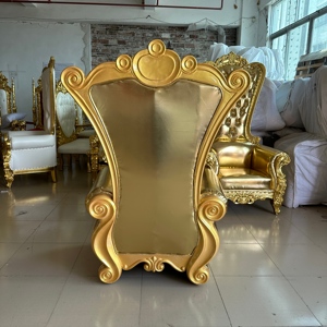 Chaise de trône royale en velours rouge de style européen avec cadre doré pour hôtel, mariage, hall d'<span class=keywords><strong>événement</strong></span>s, décoration de Noël - Product Image 5