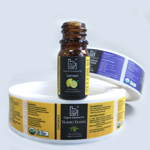 Etichette Adesive Personalizzate per Cosmetici, Rotolo di Adesivi con Logo Stampato, Etichette per Imballaggio Bottiglie, Adesivi Personalizzati in Vinile Autoadesivo Impermeabile - Product Image 1
