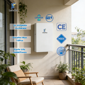 Baterai LiFePO4 Lefor 51.2V 200Ah 10.24kWh 6000 Siklus Keamanan Tinggi 100A 1C Penyimpanan Tenaga Surya untuk Inverter - Product Image 1