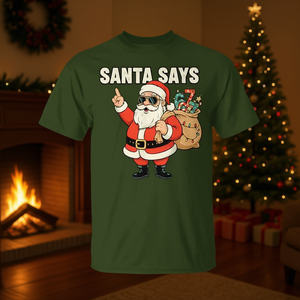 Camiseta con diseño navideño de Santa Says Meme, unisex, talla para adultos - Product Image 3