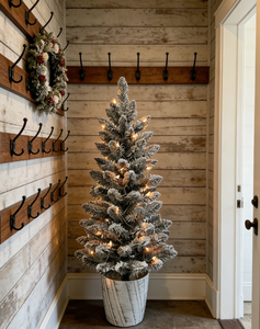 3.5ft Pre-lit Snow Flocked PVC Artificial <strong>Christmas</strong> <strong>Tree</strong> Birch Pot High Quality Remote Controlled Eco-Friendly <strong>Mini</strong> Tabletop for - Product Image 3