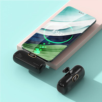 Chargeur portable mini capsule 5000 mAh avec câble Type-C, sortie 10W pour téléphone mobile