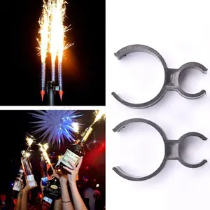 Wedding And Party Single Champagne Bottle Birthday Candle Sparkler Firework Safety Ice Fountain Plastic Clip Holder Night Club Cake Party Wedding