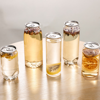 Canette à Boissons en PET Transparent de Haute Qualité 250ml 330ml 500ml 550ml 650ml, Pot à Boissons Gazeuses Personnalisé en Plastique Transparent, Vente en Gros