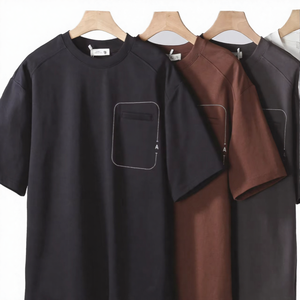 เสื้อยืดแขนสั้นผู้ชายลำลองสำหรับฤดูร้อน สีพื้น ทรงปกติ พิมพ์ลายสกรีน ผ้าถักโพลีเอสเตอร์/คอตตอน 180 กรัม แบบเรียบ - Product Image 4