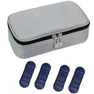 Caja Refrigerada de Viaje para Insulina Reutilizable Personalizada, 4 Bolsas de Hielo, Forro Aislante, Organizador para Diabéticos, Bolsas de Almacenamiento de Medicamentos de Poliéster - Product Image 4