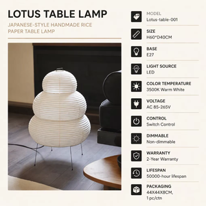 Lámpara de Pie LED de Papel de Arroz para Decoración del Hogar, Lámpara Japonesa Akari, Diseño Moderno Hecho a Mano, Base E27, Uso en Hoteles - Product Image 2