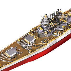 Modelo de Rompecabezas Metálico 3D del Buque de Guerra <span class=keywords><strong>Richelieu</strong></span> HP157-RS de Piececool, Modelo de Buque de Guerra Naval de Alta Precisión para Adultos y Adolescentes - Product Image 5