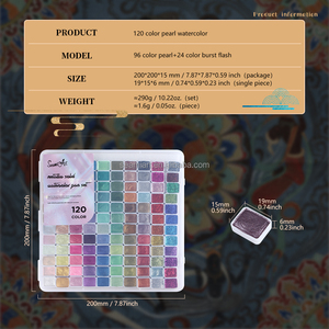 Set di Colori ad Acquerello Solidi SeamiArt 120 Colori, Mezza Tavolozza con Scatola in Latta per Forniture Artistiche - Product Image 3