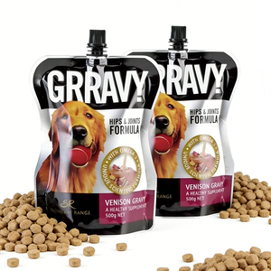 Bolsa de Comida para Mascotas con Logotipo Personalizado, Bolsa Biodegradable para Comida de Perro, Bolsa con Boquilla Reutilizable y Autoportante para Salsa de Mascotas, 500g - Product Image 1