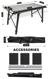 Portable Height <strong>Adjustable</strong> <strong>Folding</strong> Camping <strong>Table</strong> <strong>Picnic</strong> Barbecue IGT <strong>Table</strong> for Camping Car Travel - Product Image 2