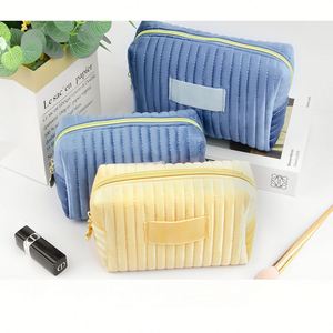 Trousse de Maquillage Octogonale en Velours Grande Capacité pour Femme, avec Fermeture Éclair et Poignée Souple, Pochette de Voyage à Motif Pierre pour Cosmétiques - Product Image 2
