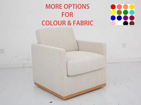 Canapé en tissu à une place Nisco en gros - Canapé design moderne avec pieds en bois, durable, confortable, pour appartement, hôtel, modèle F875