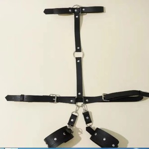 Women Sex Bondage Harness Belt with Handcuffs Leather Bondage <strong>Restraints</strong> Adult Play BDSM Harness Erotic <strong>Restraints</strong> for Bedroom - Product Image 6