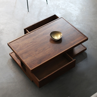 Table basse rectangulaire en bois massif de style nordique, minimaliste moderne, de luxe léger italien, pour l'Amérique du Nord