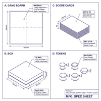 Juego de Mesa Educativo Personalizado Morado, OEM ODM, Cartucho de 1200g, Cartón Gris de 157g, Papel de Arte, Material Reciclable, Empaque Personalizado para