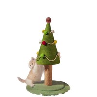 Arbre à chat de Noël en sisal naturel, colonne à gratter pour chat, simulation de pelouse, grande taille, résistant à l'usure et aux griffures