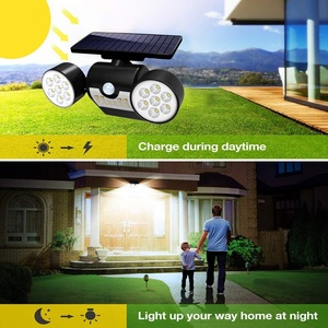 Sensor de movimiento de seguridad <span class=keywords><strong>para</strong></span> exteriores, luz Led de pared de <span class=keywords><strong>Triple</strong></span> cabeza, ángulo ajustable, 30Led, profesional, energía Solar, novedad de 2022 - Product Image 3