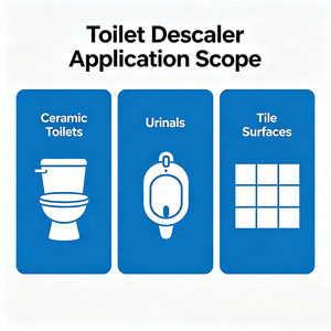 Poudre détartrante professionnelle pour toilettes, formule effervescente, éliminateur de tartre urinaire et de calcaire pour cuvettes en céramique, nettoyage en profondeur, 100g - Product Image 2