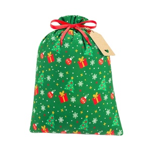 Sac de Noël en toile de coton écologique 2024, sac de rangement pour cadeaux, sac de Père Noël, pochette à cordon - Product Image 1