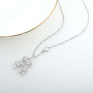 YILUN <span class=keywords><strong>Collana</strong></span> <span class=keywords><strong>con</strong></span> Ciondolo a Due Ragazze in Argento Sterling 925 Placcato Rodio, Gioiello Impermeabile per Amicizia e Sorellanza - Product Image 4