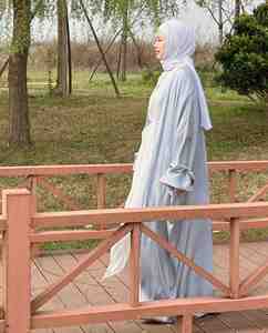 Cárdigan de manga abullonada 2025 verano europeo y americano Dubai elegante Falda larga Abaya mujeres vestido musulmán - Product Image 3
