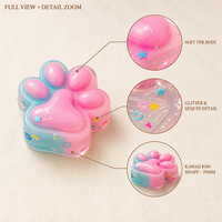 Jouet anti-stress en forme de patte de chat, jouet à presser en TPR souple, jouet sensoriel coloré Kawaii pour enfants et adultes, vente en gros