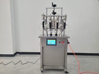 Machine de remplissage de parfum semi-automatique à 4 têtes, équipement de remplissage de liquides à 4 têtes, emballage métallique, 220V, scellage et emballage