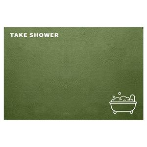 Tapis de salle de bain vert rectangulaire absorbant, antidérapant, séchage rapide, design minimaliste pour salle de bain, entrée des toilettes - Product Image 2