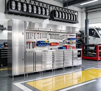 Armoire à outils modulaire personnalisable en acier inoxydable robuste 2026, idéale pour solution de poste de travail d'entretien de garage