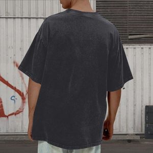 เสื้อยืดโอเวอร์ไซส์ลายพิมพ์รถแข่งสไตล์วินเทจ FOXA สำหรับผู้ชาย ผ้าคอตตอน แขนสั้น สตรีทแวร์ ลอสแอนเจลิส - Product Image 5