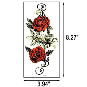 De alta calidad de flores de Color el arte de cuerpo de <span class=keywords><strong>la</strong></span> <span class=keywords><strong>manga</strong></span> Rosa etiqueta engomada del <span class=keywords><strong>tatuaje</strong></span> temporal - Product Image 1