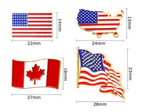 사용자 정의 깃발 배지 옷깃 핀 미국 소프트 에나멜 하드 에나멜 핀 사용자 정의 캐나다 하드 에나멜 브로치 22mm - Product Image 6