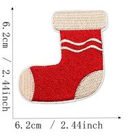 Patchs de Noël à crochets et boucles, amusants et mignons, brodés, anti-coupure, en nylon, pour vêtements, chapeaux, sacs à dos, etc. à coudre