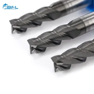BFL Tungsten Alloy 3 Flute Aluminium Milling Cutter dengan DLC lapisan Aluminium End Mills untuk CNC