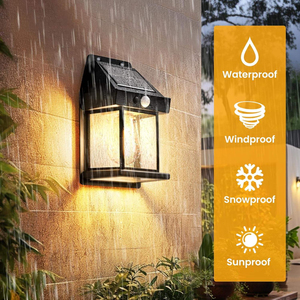 Applique murale solaire étanche IP65 avec détecteur de mouvement crépusculaire, 3 modes, rechargeable, pour porche et patio - Product Image 2